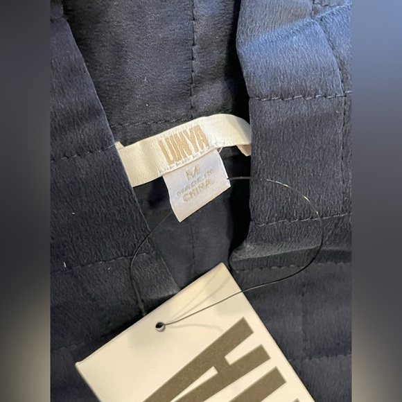 NWT Lunya Washable Silk Quilted Side Tie Jacket in Navy Size Medium - Picture 7 of 13